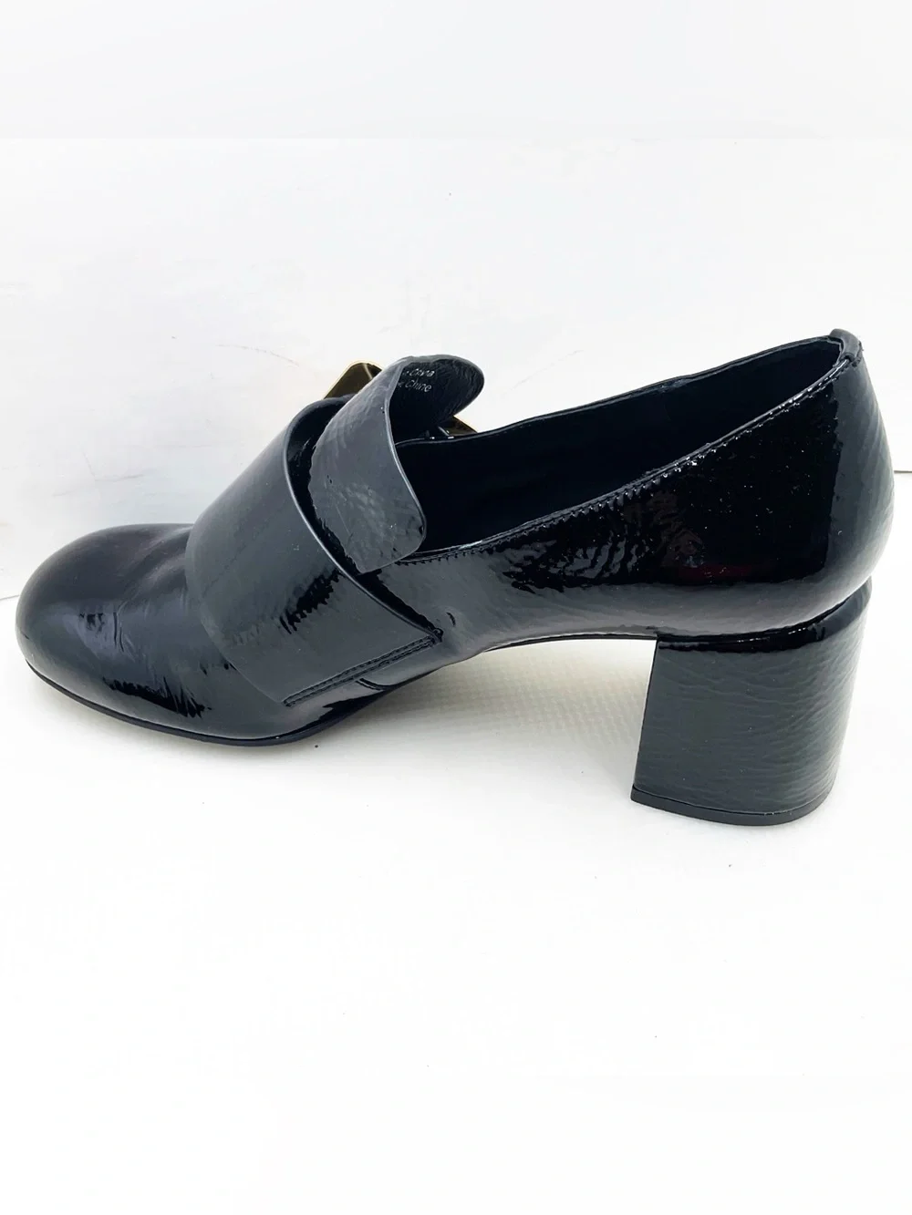 {JEFFREY CAMPBELL} Bruna Black & Gold Patent Loafers